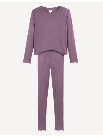 πυτζάμα με μακριά μανίκια από πλεκτό ύφασμα pointelle