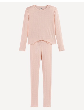 πυτζάμα με μακριά μανίκια από πλεκτό ύφασμα pointelle