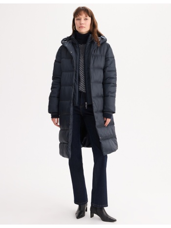 μακρύ μπουφάν με κουκούλα και φερμουάρ