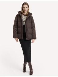 κοντό καπιτονέ μπουφάν με κουκούλα για τον χειμώνα