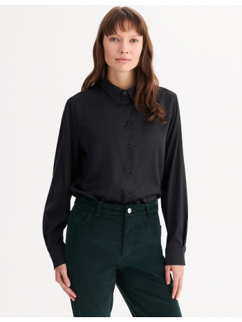 σατέν πουκάμισο με μακριά μανίκια