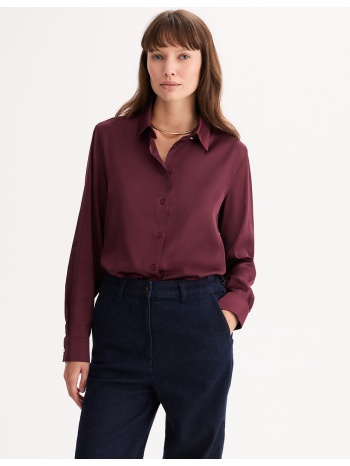 σατέν πουκάμισο με μακριά μανίκια