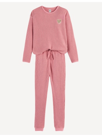 πιτζάμα από βελουτέ κυψελωτό ύφασμα