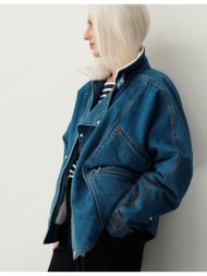 κοντό τζιν μπουφάν biker ...