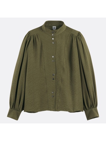 πουκάμισο με ψηλό γιακά και μακριά μανίκια