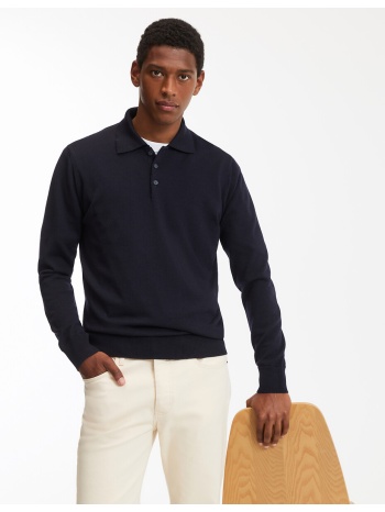 πουλόβερ με λαιμό τύπου polo από μαλλί μερινό