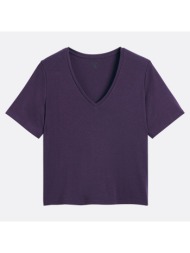 κοντομάνικη μπλούζα με v ...