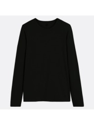 ριχτό μπλουζάκι με στρογγυλή λαιμόκοψη και μακριά μανίκια