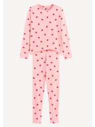 πιτζάμα με καρδιές από βαμβάκι