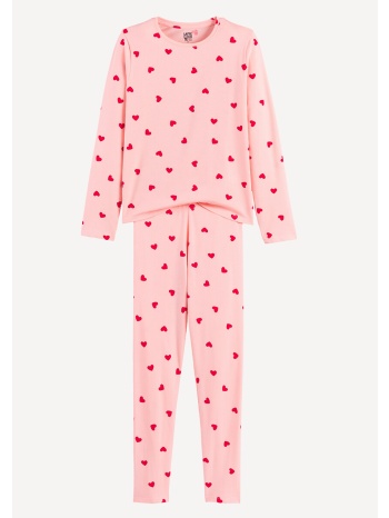 πιτζάμα με καρδιές από βαμβάκι