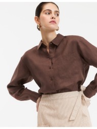 λινό φαρδύ πουκάμισο