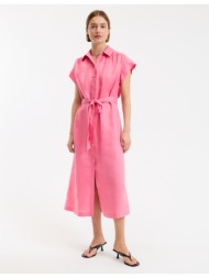 κοντομάνικο λινό φόρεμα