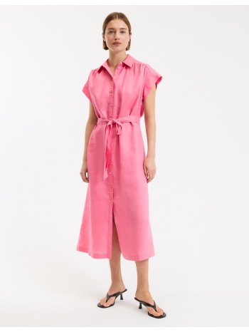 κοντομάνικο λινό φόρεμα