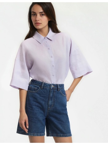 λινό πουκάμισο με μανίκια μέχρι τους αγκώνες