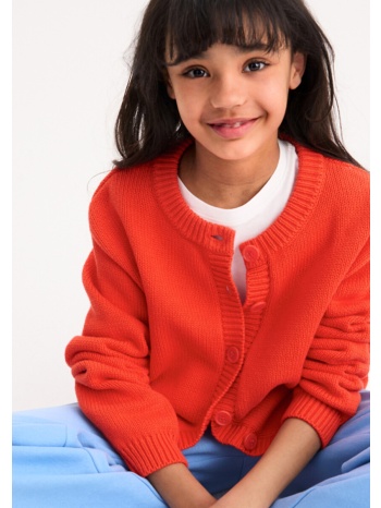 ζακέτα με στρογγυλή λαιμόκοψη από χοντρή βαμβακερή πλέξη