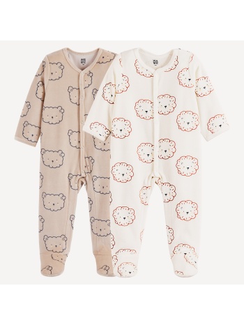 σετ 2 βελουτέ πιτζάμες με σχέδιο αρκουδάκια