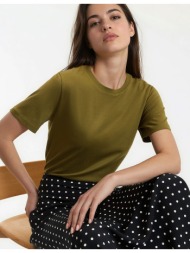 κοντομάνικο t-shirt με στρογγυλή λαιμόκοψη