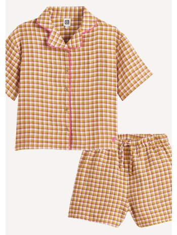 πυτζαμάκι σορτς με καρό σχέδιο