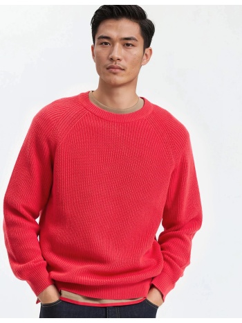 πλεκτό με στρογγυλή λαιμόκοψη και ριγωτή πλέξη