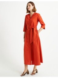 βαμβακερό maxi φόρεμα σε εβαζέ γραμμή