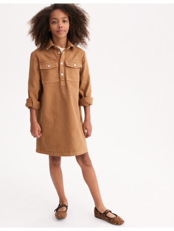 ίσιο φόρεμα σε στυλ πουκαμίσου με μακριά μανίκια