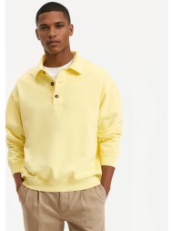 μπλούζα φούτερ boxy με γιακά polo