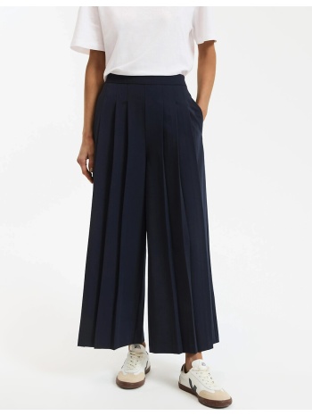 φαρδύ παντελόνι 7|8 με πιέτες και ανάλαφρη υφή