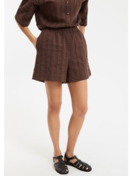 σορτς με αγγλική δαντέλα και ελαστική μέση