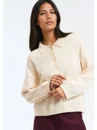 πλεκτή μπλούζα με γιακά πόλο