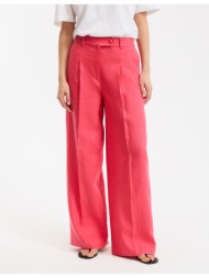 φαρδύ παντελόνι με πιέτες από λινό