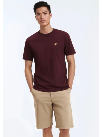 κοντομάνικο t-shirt κανονική γραμμή με κεντημένο σχέδιο