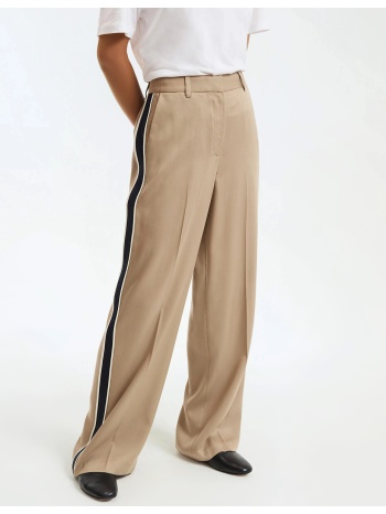 φαρδύ παντελόνι από lyocell με ρίγες στα πλάγια