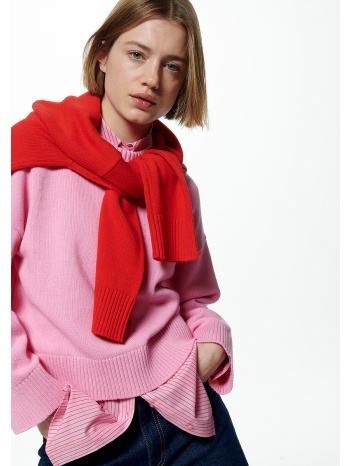 πλεκτή μπλούζα με στρογγυλή λαιμόκοψη