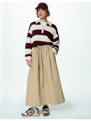 μακριά φούστα με ελαστική μέση και φαρδιά γραμμή