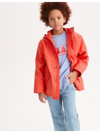 αδιάβροχο με κουκούλα και επένδυση από ζέρσεϊ