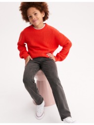 πουλόβερ με στρογγυλή λαιμόκοψη από ριμπ πλεκτή ύφανση