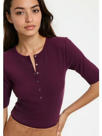 κοντομάνικο μπλουζάκι με γιακά tunisien