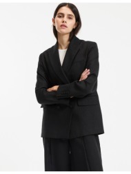 σταυρωτό σακάκι σε φαρδιά γραμμή από λινό