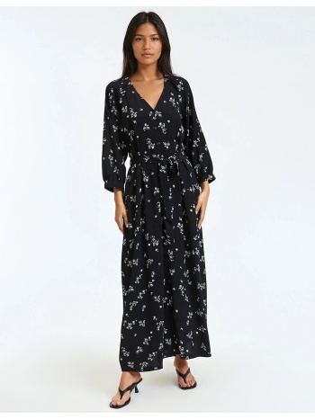 μακρύ φλοράλ φόρεμα σε άλφα γραμμή με μανίκια 3/4