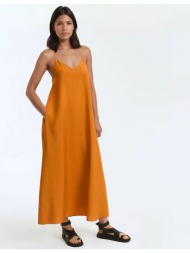 μακρύ φόρεμα με λεπτές τιράντες