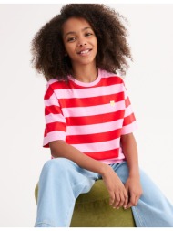 ριγέ μπλουζάκι με στρογγυλή λαιμόκοψη και κοντά μανίκια