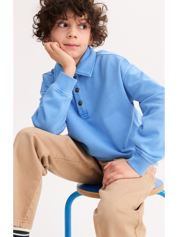 φούτερ με γιακά polo από φλις