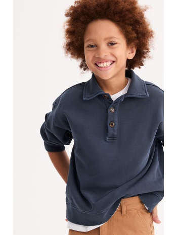 φούτερ με γιακά polo από φλις