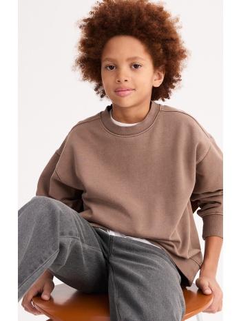 φούτερ με στρογγυλή λαιμόκοψη από μαλακό ύφασμα με washed