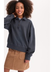 ελαφρύ φούτερ με γιακά πόλο