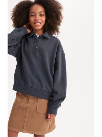 ελαφρύ φούτερ με γιακά πόλο