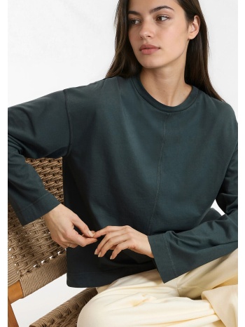 μπλούζα με στρογγυλή λαιμόκοψη και μακριά μανίκια