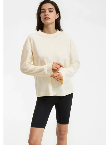 μπλούζα με στρογγυλή λαιμόκοψη και μακριά μανίκια