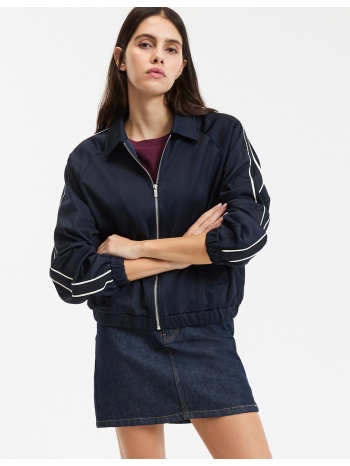 ζακέτα φούτερ με φερμουάρ και γιακά πόλο