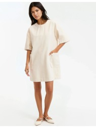 ισια κοντή τζιν φόρεμα με κοντά μανίκια